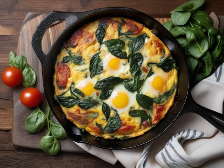 Kananmuna-kasvispaistos frittata pannussa
