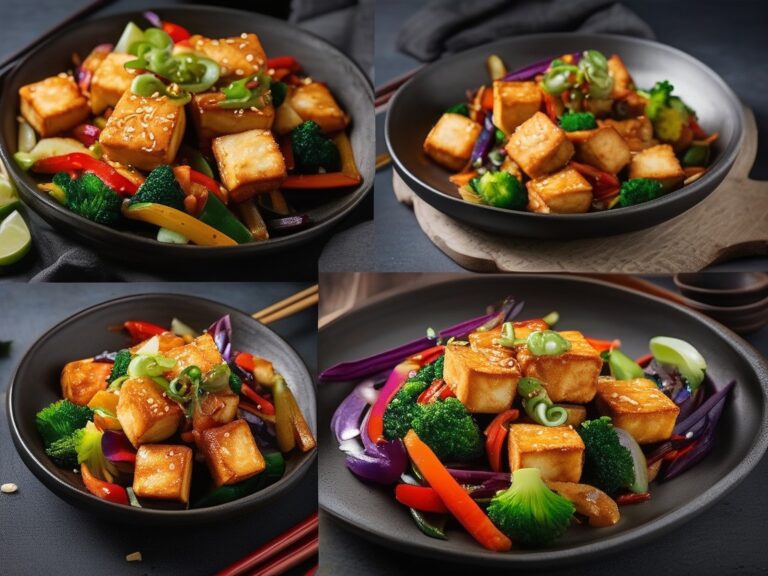 Rapeaksi paistettu tofu ja sesonkikasvikset
