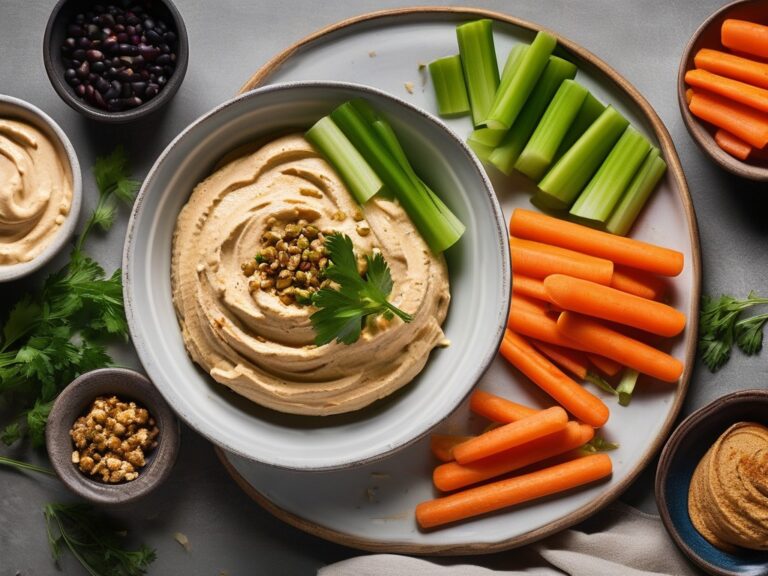 Kotitekoinen hummus ja kasvisdipit